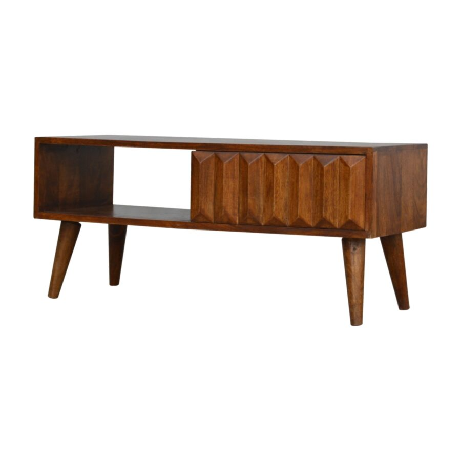 Chestnut Prism Sliding Media Unit