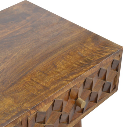 Chestnut Cube Console Table